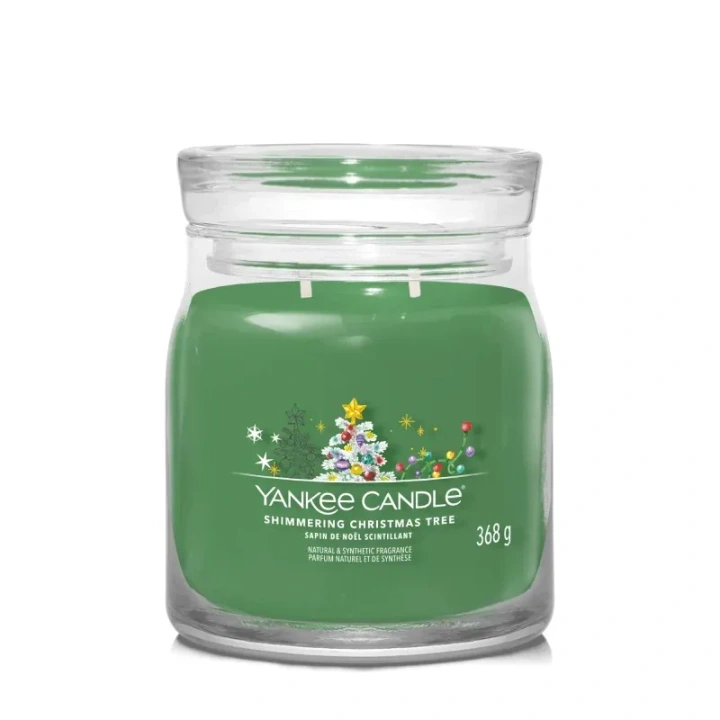 YANKEE CANDLE Signature Średnia świeca w słoiku SHIMMERING CHRISTMAS TREE 368g
