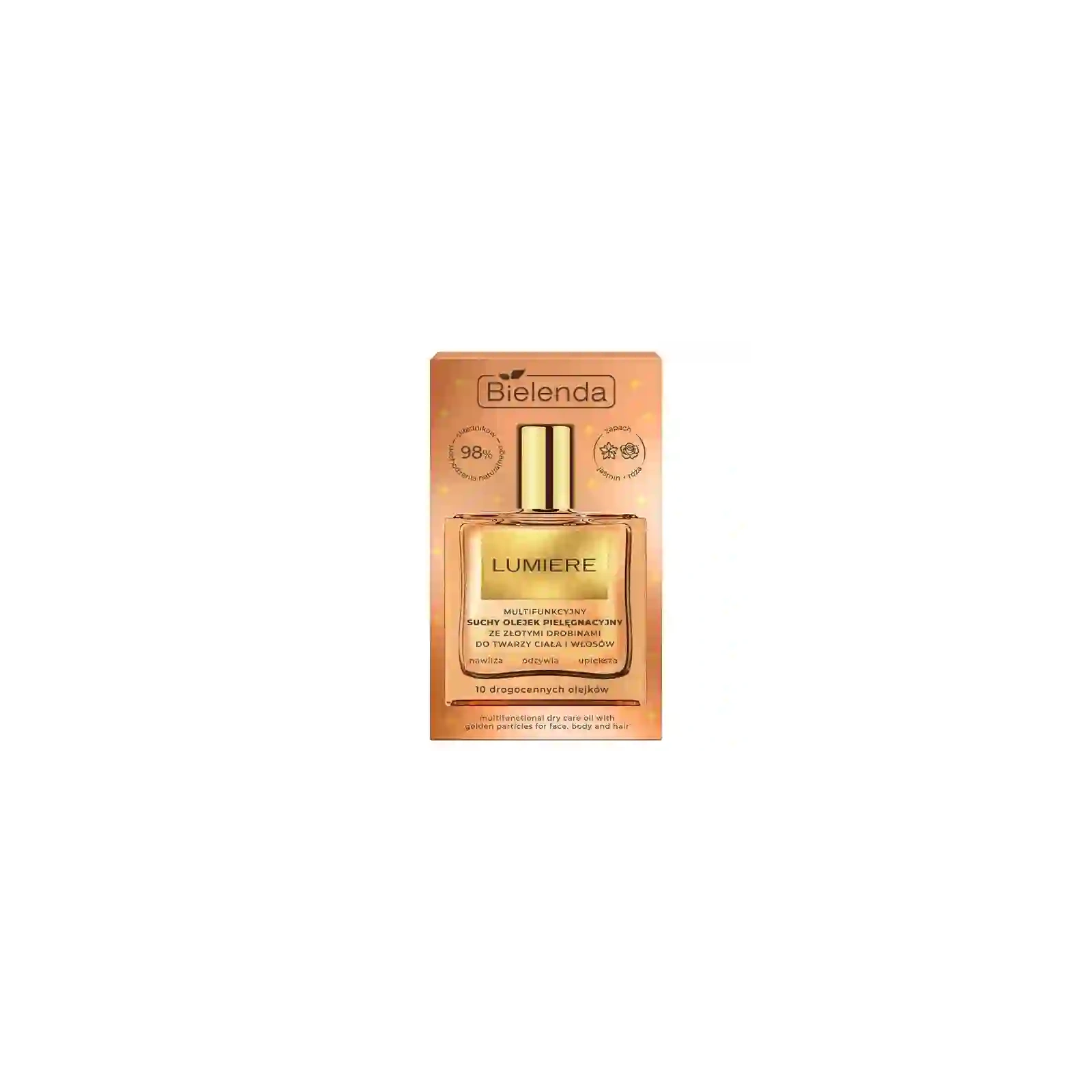 BIELENDA Lumiere suchy olejek ze złotymi drobinami do twarzy, ciała i włosów 50ml