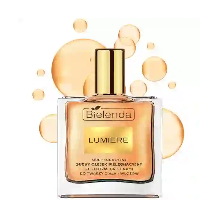 BIELENDA Lumiere suchy olejek ze złotymi drobinami do twarzy, ciała i włosów 50ml