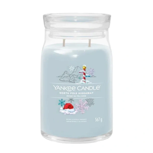 YANKEE CANDLE Signature Duża świeca w słoiku NORTH POLE HIDEAWAY 567g