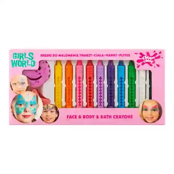 ESTETICA Chlapu Chlap kredki do malowania twarzy, ciała i wanny Girls World 10szt