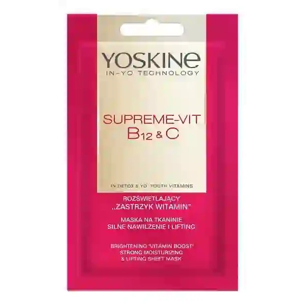 DAX Yoskine Supreme Vit B12 & C maska do twarzy w płacie nawilżenie i lifting