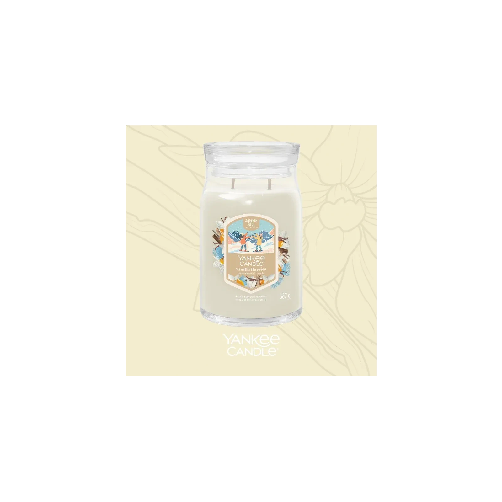 YANKEE CANDLE Signature Duża świeca w słoiku VANILLA FLURRIES 567g