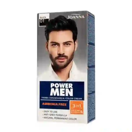 JOANNA Men farba 3w1 01 Black 30g