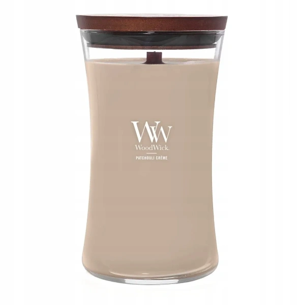WOODWICK Pluswick duża świeca w słoiku PATCHOULI CREME 609,5g