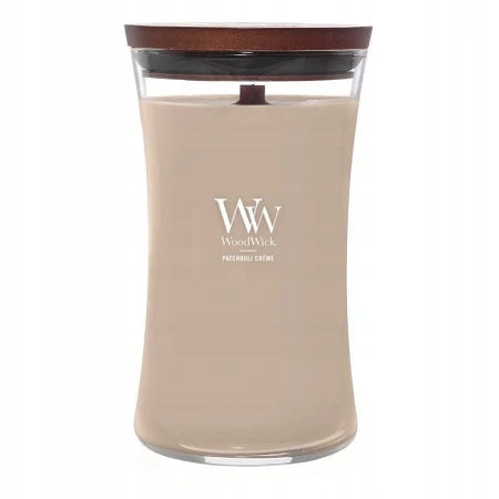 WOODWICK Pluswick duża świeca w słoiku PATCHOULI CREME 609,5g