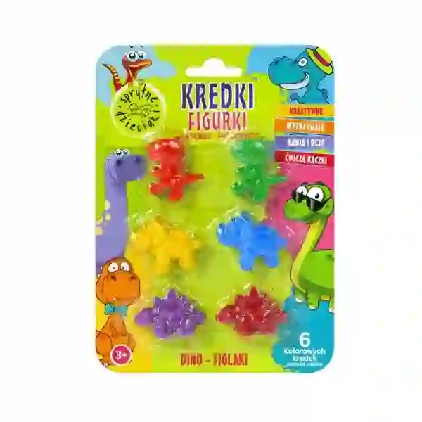 ESTETICA Sprytne Dzieciaki Figlaki kredki Figurki Dino 6szt 
