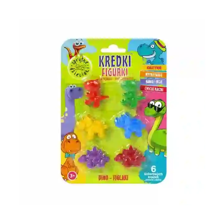ESTETICA Sprytne Dzieciaki Figlaki kredki Figurki Dino 6szt 