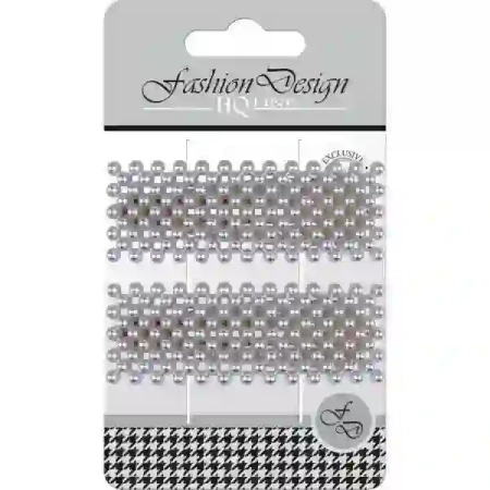 TOP CHOICE Fashion Design spinki do włosów Prostokąt Szara Perła 23842 2szt