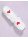 ECARLA opaska kosmetyczna do włosów z Kokardą i serduszkami 19,5x8cm Białą OPK11B 
