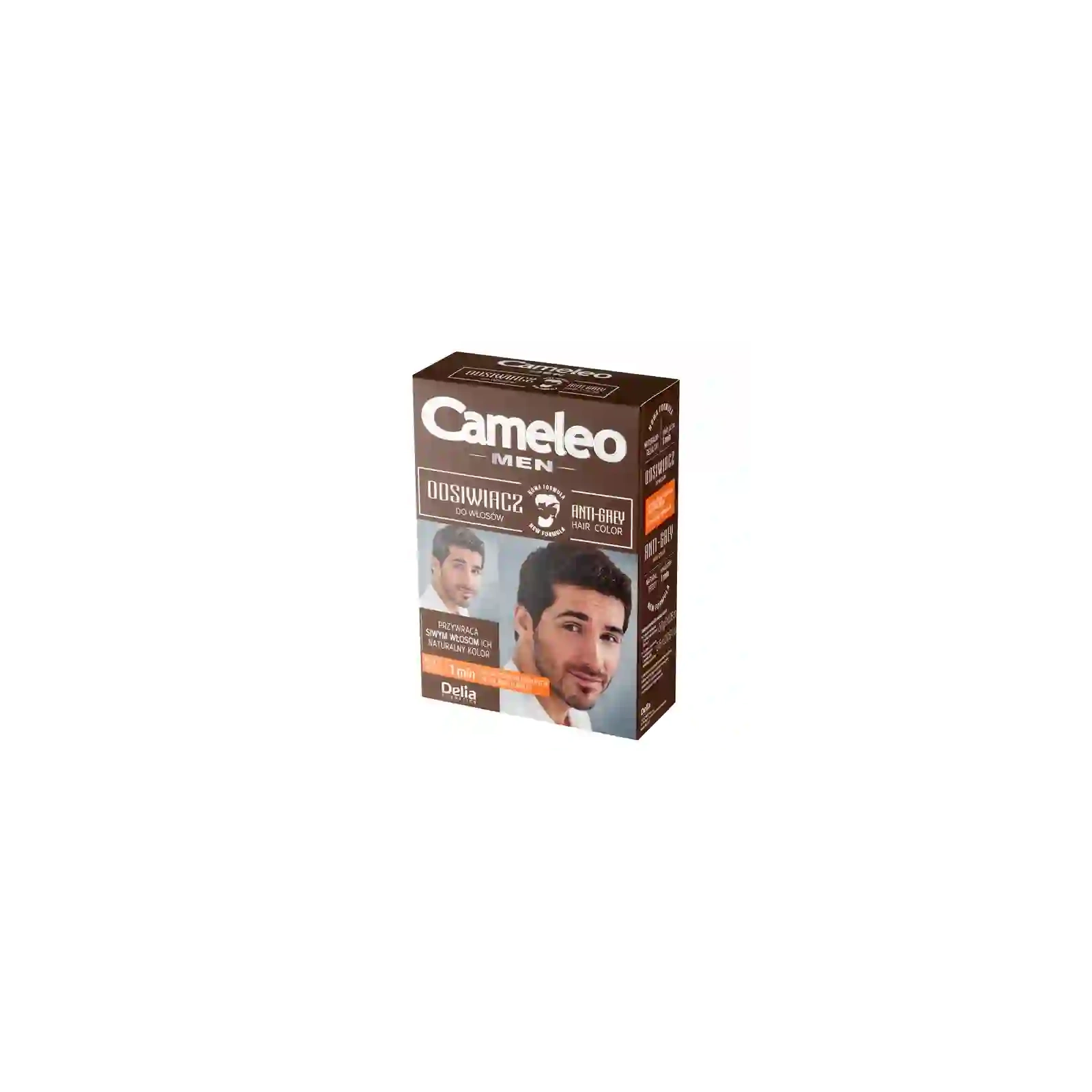 DELIA Cameleo Men odsiwiacz do włosów naturalnych w odcieniu brązu 2x8g