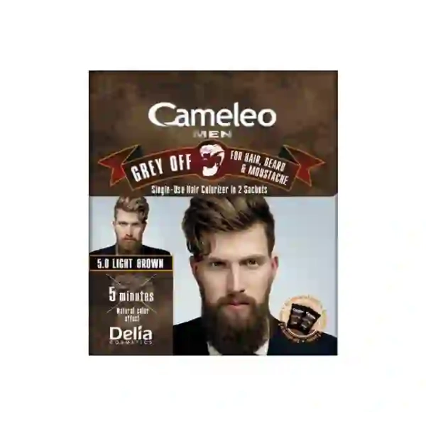 DELIA Cameleo Men Grey Off farba do włosów, wąsów i brody w saszetce 5,0 Light Brown 2x15ml