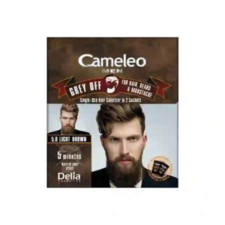DELIA Cameleo Men Grey Off farba do włosów, wąsów i brody w saszetce 5,0 Light Brown 2x15ml