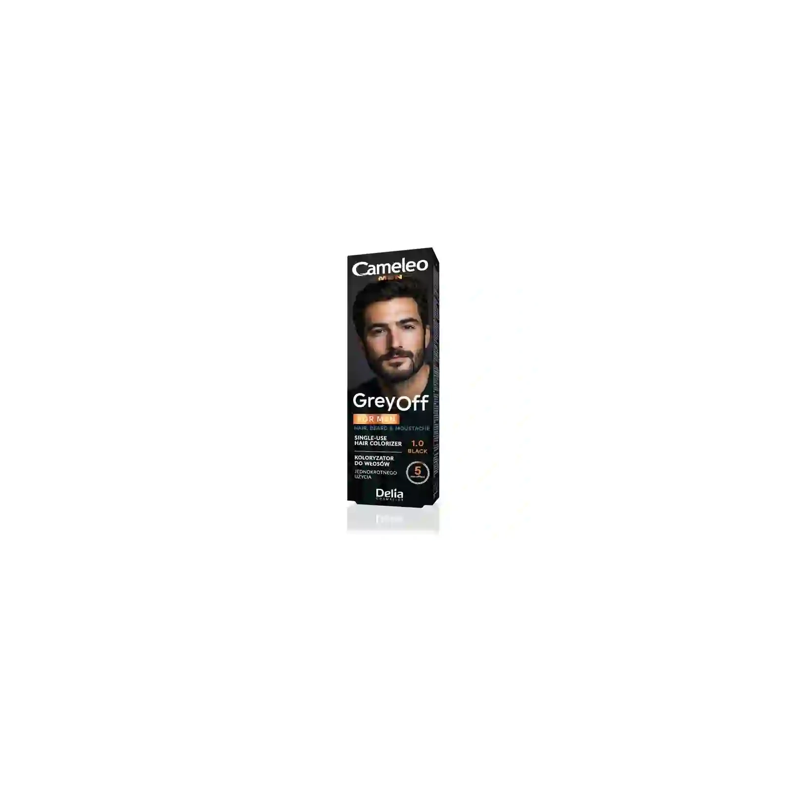 DELIA Cameleo Men Grey Off farba do włosów, wąsów i brody w saszetce 1,0 Black 2x15ml