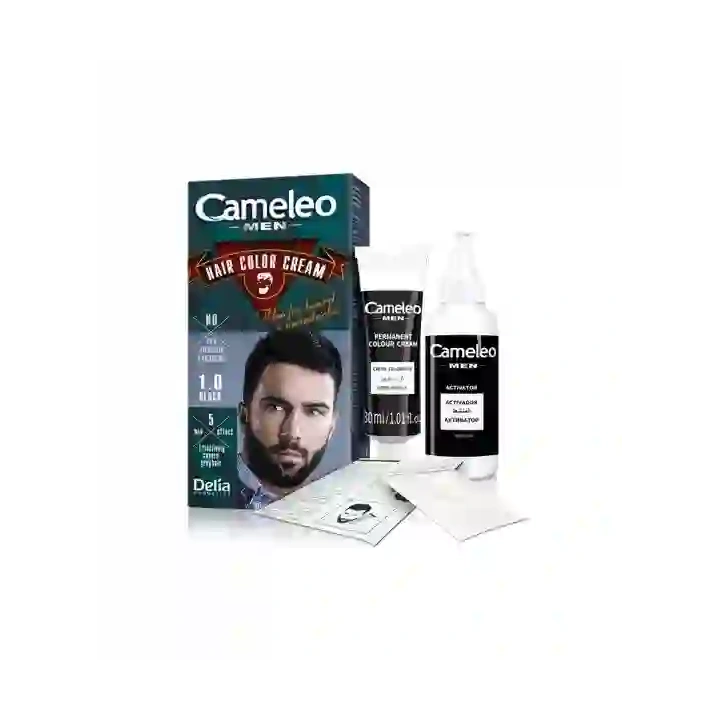 DELIA Cameleo Men Hair Color Cream farba do brody i wąsów 1.0 Black 30ml