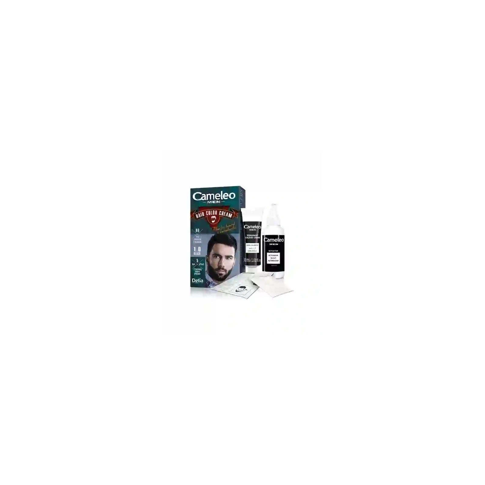 DELIA Cameleo Men Hair Color Cream farba do brody i wąsów 1.0 Black 30ml