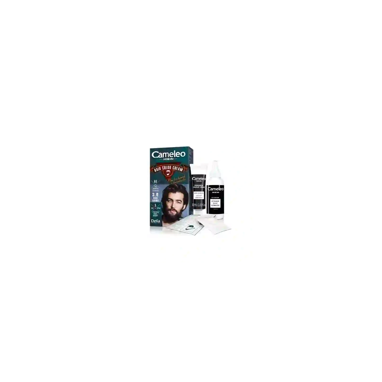 DELIA Cameleo Men Hair Color Cream farba do brody i wąsów 3.0 Dark brown 30ml