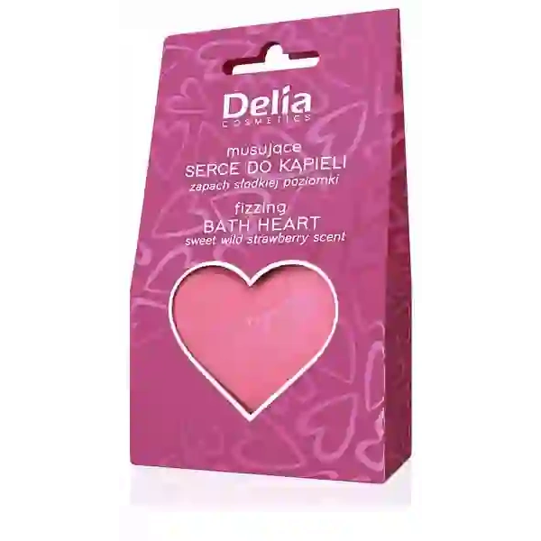 DELIA Bath Heart musujące serce do kąpieli zapach słodkiej poziomki 100g