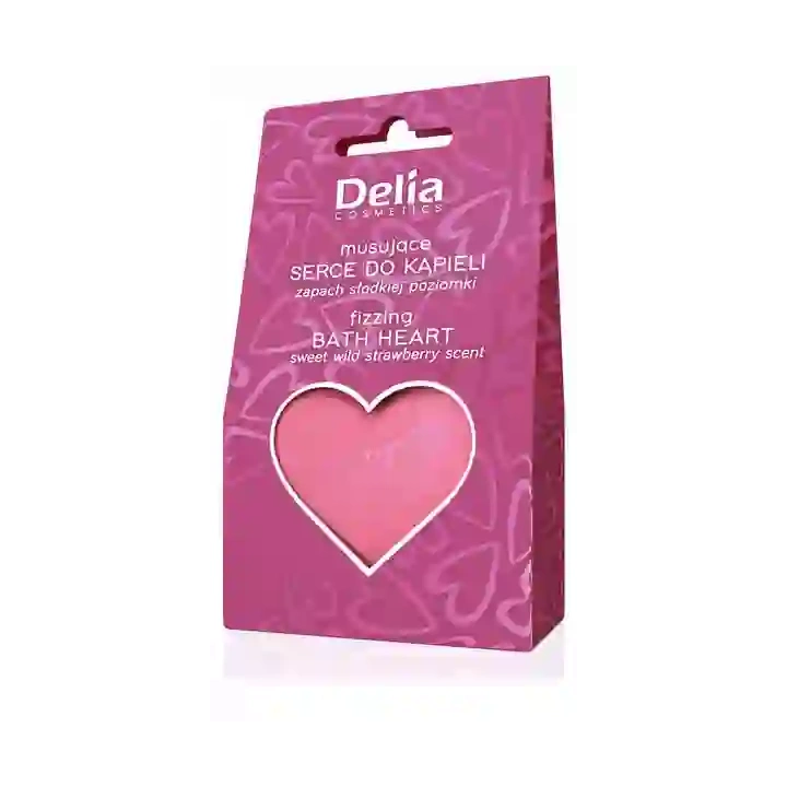 DELIA Bath Heart musujące serce do kąpieli zapach słodkiej poziomki 100g
