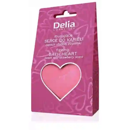DELIA Bath Heart musujące serce do kąpieli zapach słodkiej poziomki 100g