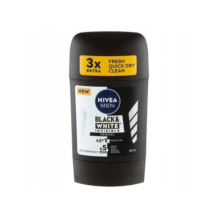 NIVEA Men antyperspirant w sztyfcie Black & White Invisible Original 50ml