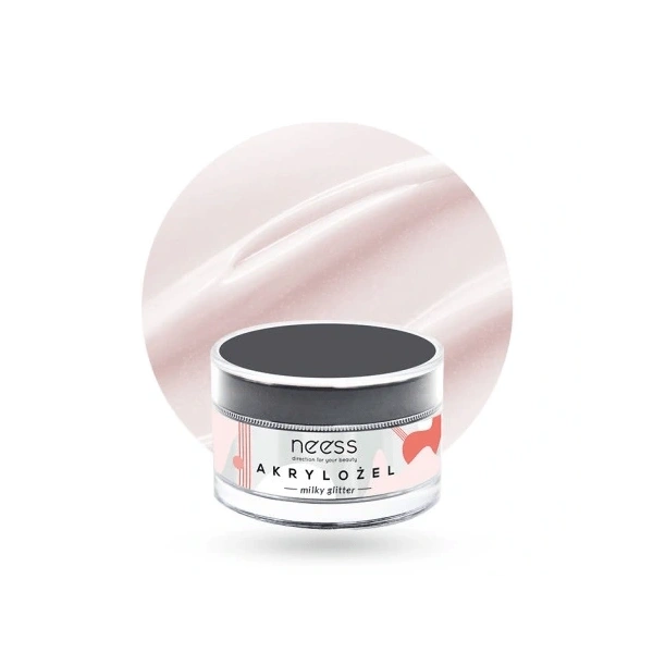 NEESS akrylożel budujący i przedłużający płytkę 7887 Milky Glitter 15g
