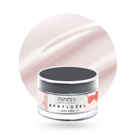 NEESS akrylożel budujący i przedłużający płytkę 7887 Milky Glitter 15g