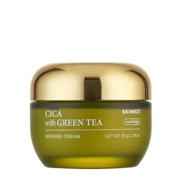 SKIN627 Cica With Green Tea krem do twarzy kojąco-nawilżający 50g
