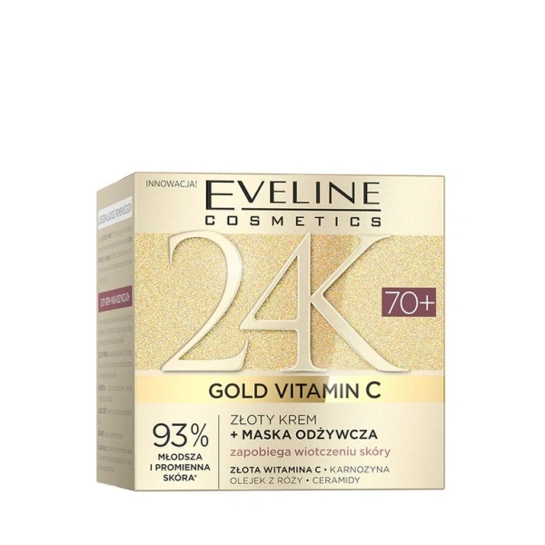 EVELINE 24K Gold Vitamin C złoty krem+maska odżywcza 70+ 50ml