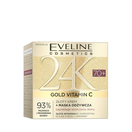 EVELINE 24K Gold Vitamin C złoty krem+maska odżywcza 70+ 50ml