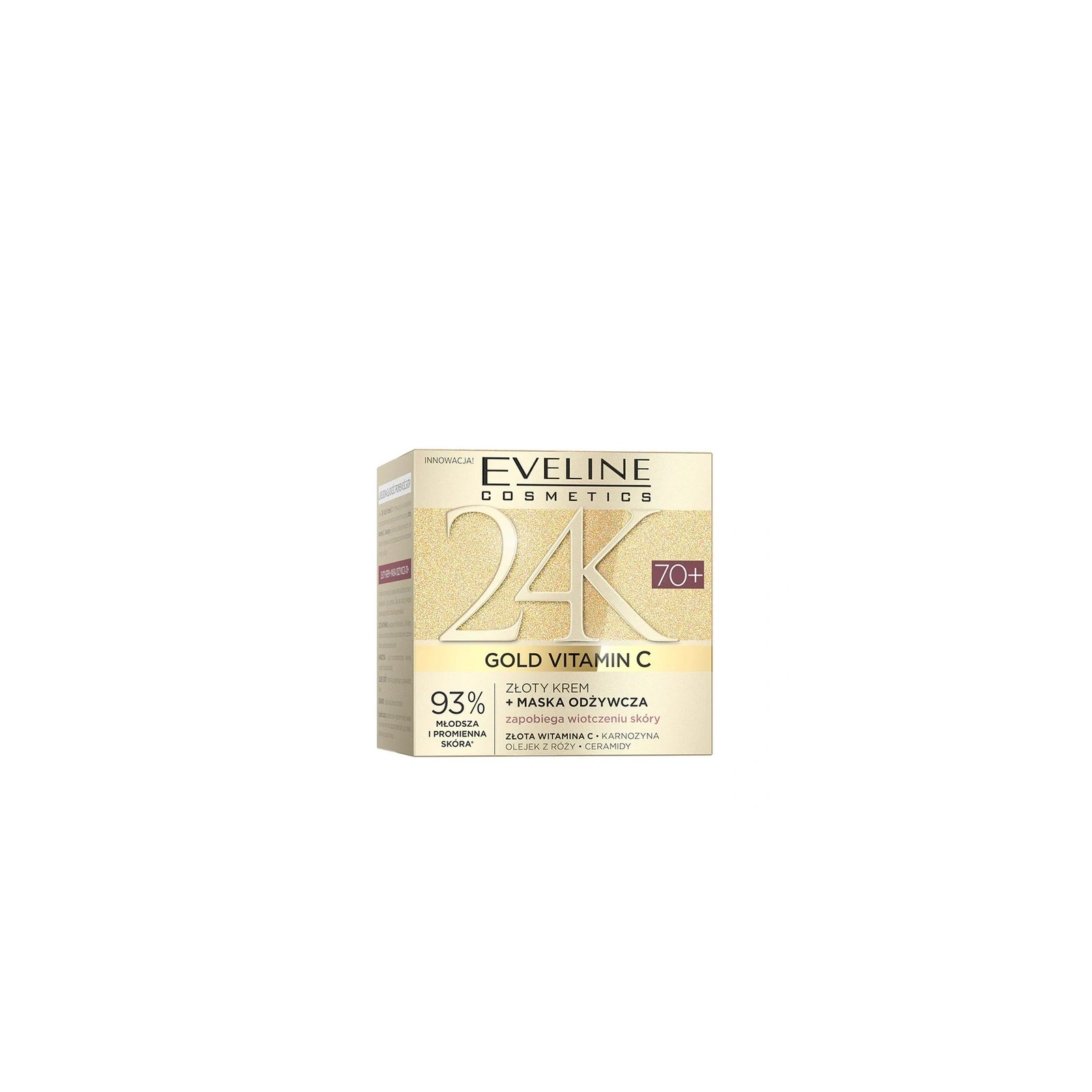 EVELINE 24K Gold Vitamin C złoty krem+maska odżywcza 70+ 50ml