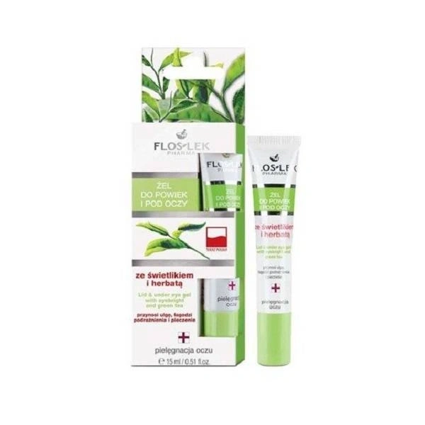 FLOSLEK Pharma żel do powiek i pod oczy świetlik & herbata 15ml