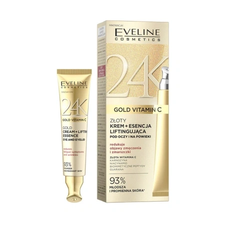 EVELINE 24K Gold Vitamin C złoty krem+esencja liftingująca pod oczy i na powieki 15ml