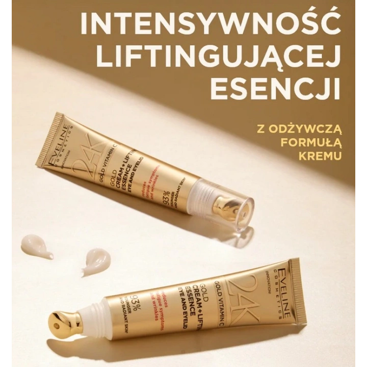 EVELINE 24K Gold Vitamin C złoty krem+esencja liftingująca pod oczy i na powieki 15ml