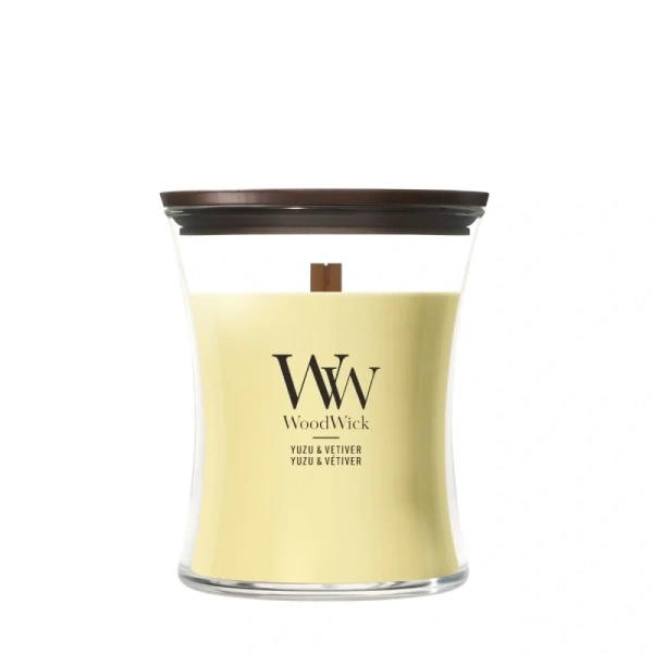 WOODWICK Pluswick Średnia świeca w słoiku YUZU & VETIVER 275g