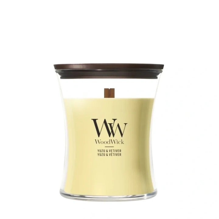 WOODWICK Pluswick Średnia świeca w słoiku YUZU & VETIVER 275g