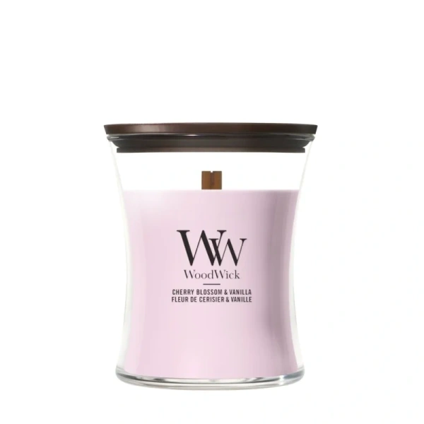 WOODWICK Pluswick Średnia świeca w słoiku CHERRY BLOSSOM & VANILLA 275g