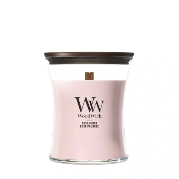 WOODWICK Pluswick Średnia świeca w słoiku ROSE BLUSH 275g