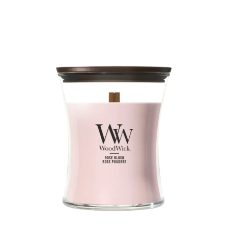 WOODWICK Pluswick Średnia świeca w słoiku ROSE BLUSH 275g