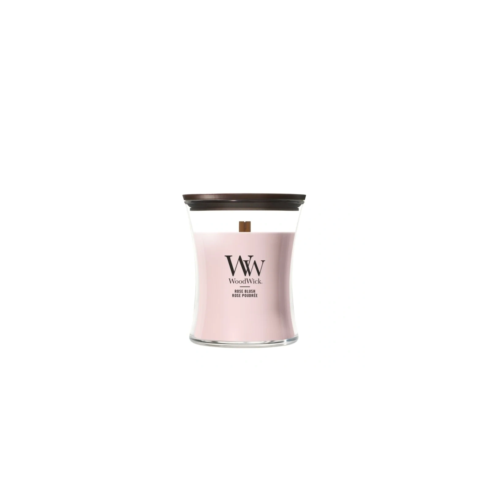 WOODWICK Pluswick Średnia świeca w słoiku ROSE BLUSH 275g