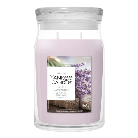 YANKEE CANDLE Signature Duża świeca w słoiku DRIED LAVENDER & OAK 567g