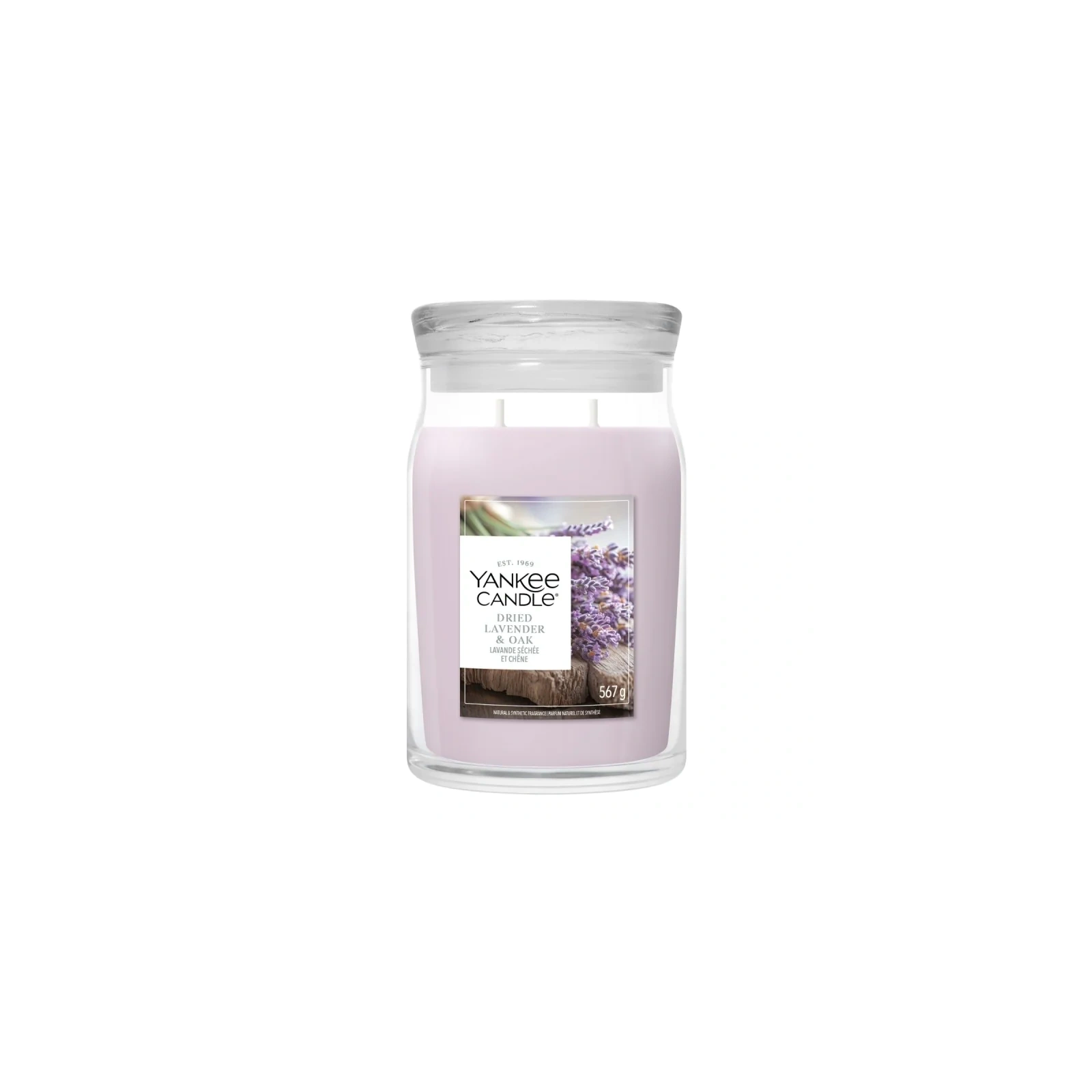 YANKEE CANDLE Signature Duża świeca w słoiku DRIED LAVENDER & OAK 567g