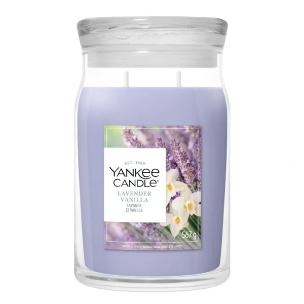 YANKEE CANDLE Signature Duża świeca w słoiku LAVENDER VANILLA 567g