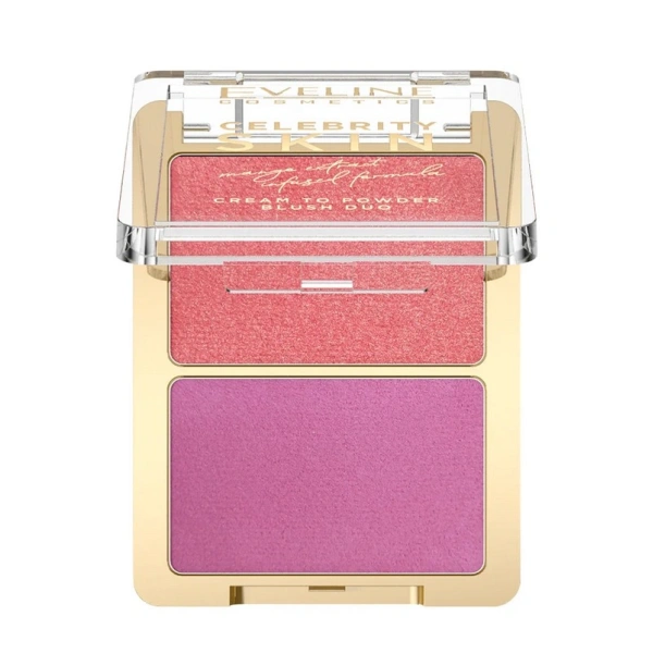 EVELINE Celebrity Skin kremowy róż do policzków duet 02 Sunset Flush 8g