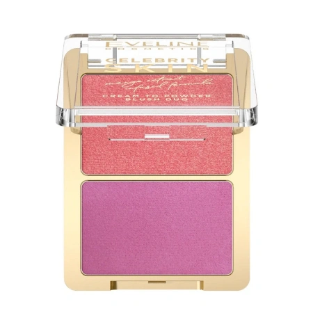 EVELINE Celebrity Skin kremowy róż do policzków duet 02 Sunset Flush 8g