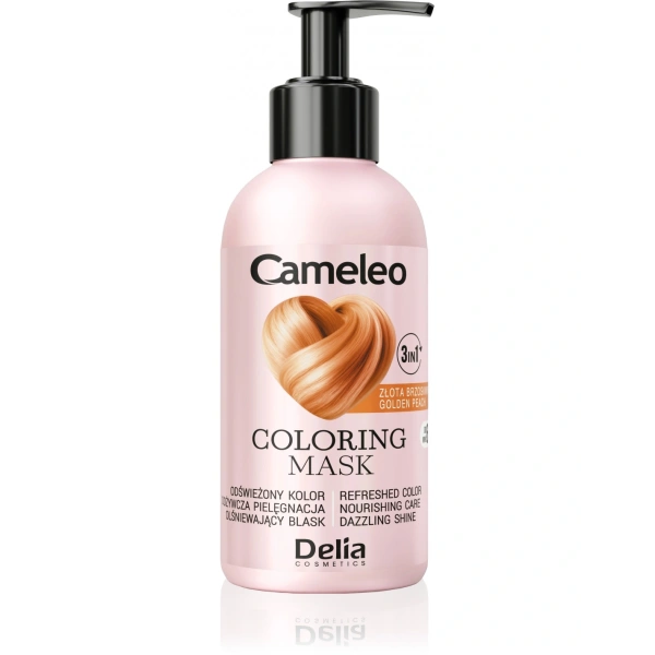 DELIA Cameleo Coloring Mask maska koloryzująca do włosów 3w1 Złota Brzoskwinia 120ml