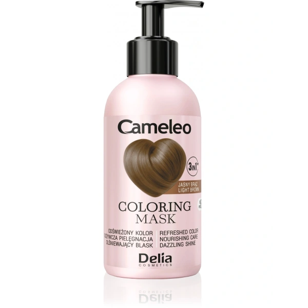 DELIA Cameleo Coloring Mask maska koloryzująca do włosów 3w1 Jasny Brąz 120ml