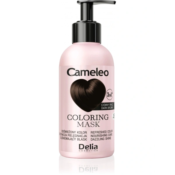 DELIA Cameleo Coloring Mask maska koloryzująca do włosów 3w1 Ciemny Brąz 120ml