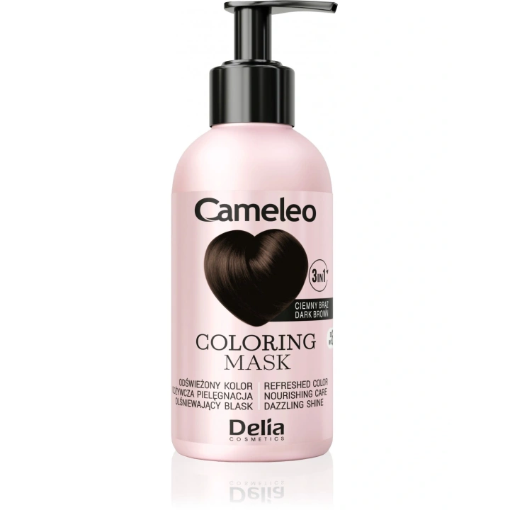 DELIA Cameleo Coloring Mask maska koloryzująca do włosów 3w1 Ciemny Brąz 120ml