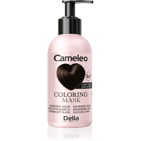DELIA Cameleo Coloring Mask maska koloryzująca do włosów 3w1 Ciemny Brąz 120ml